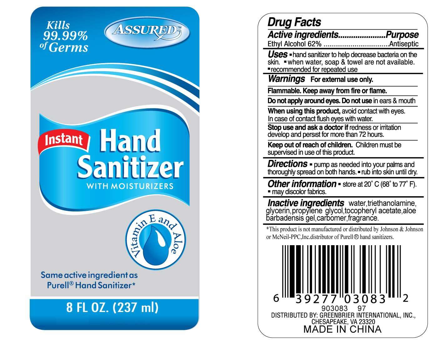 Assured Instant Hand Sanitizer