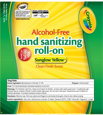 Crayola Sunglow Yellow Roll On Hand Sanitizer