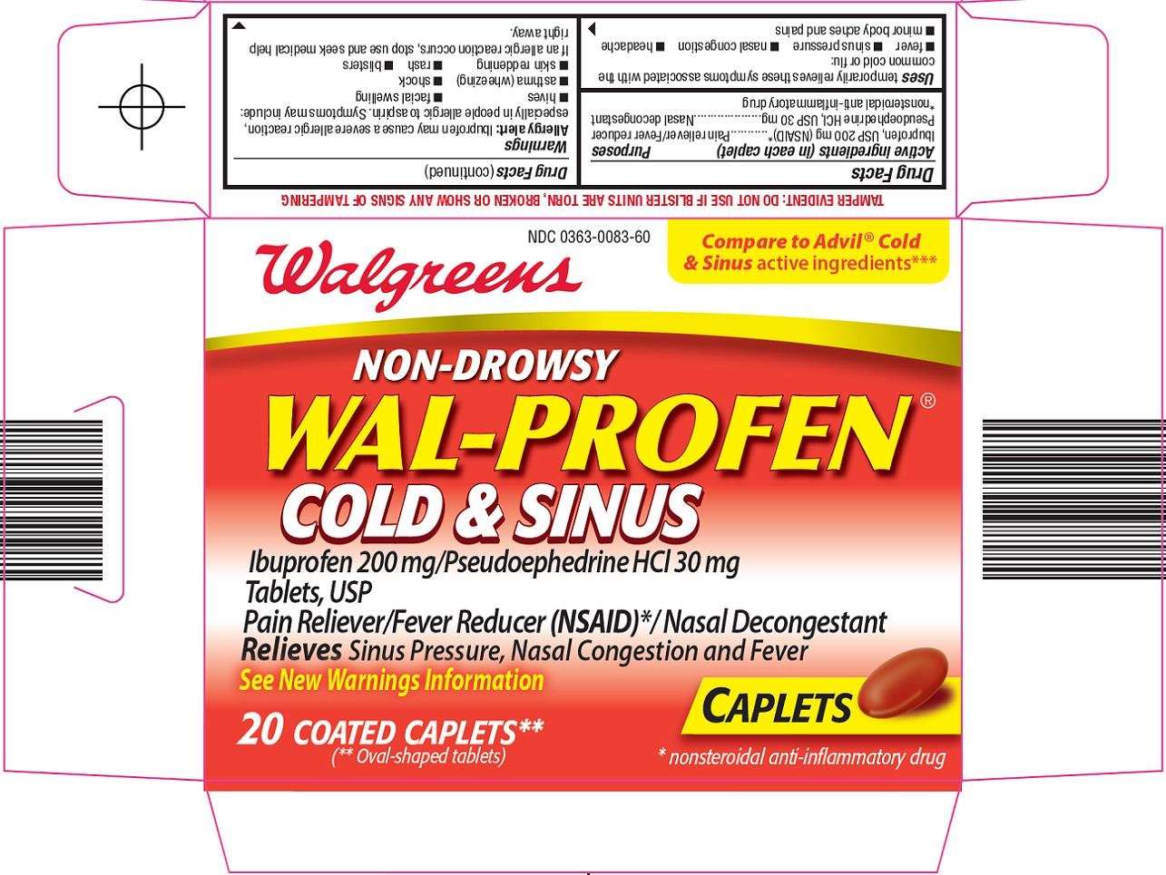 wal profen cold and sinus