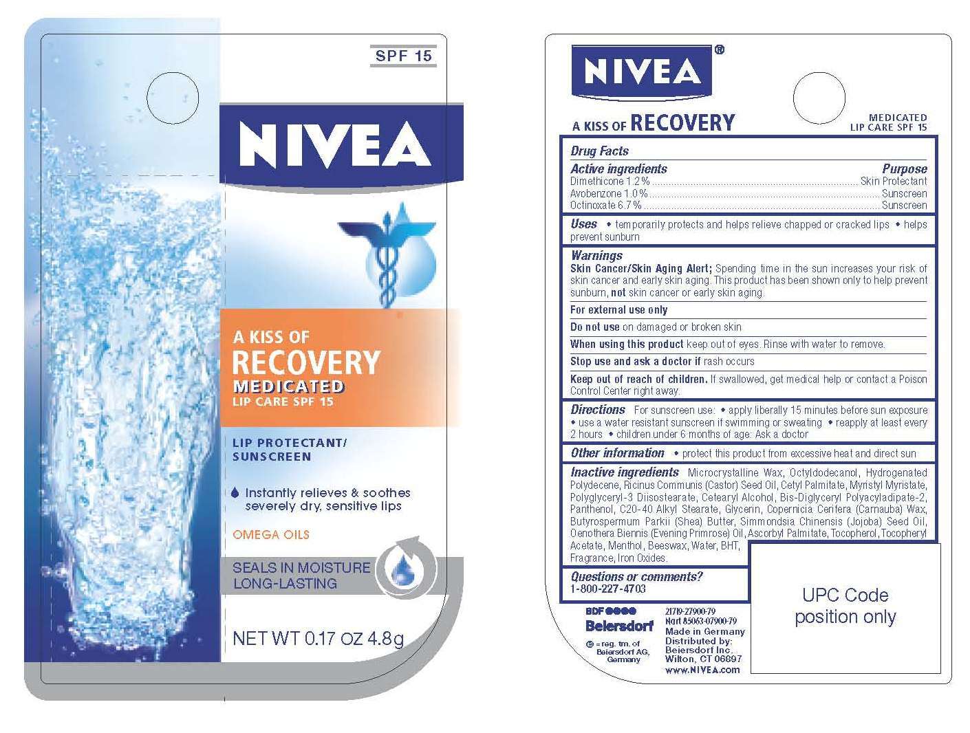 Nivea A Kiss of Recovery Medicated Lip Care