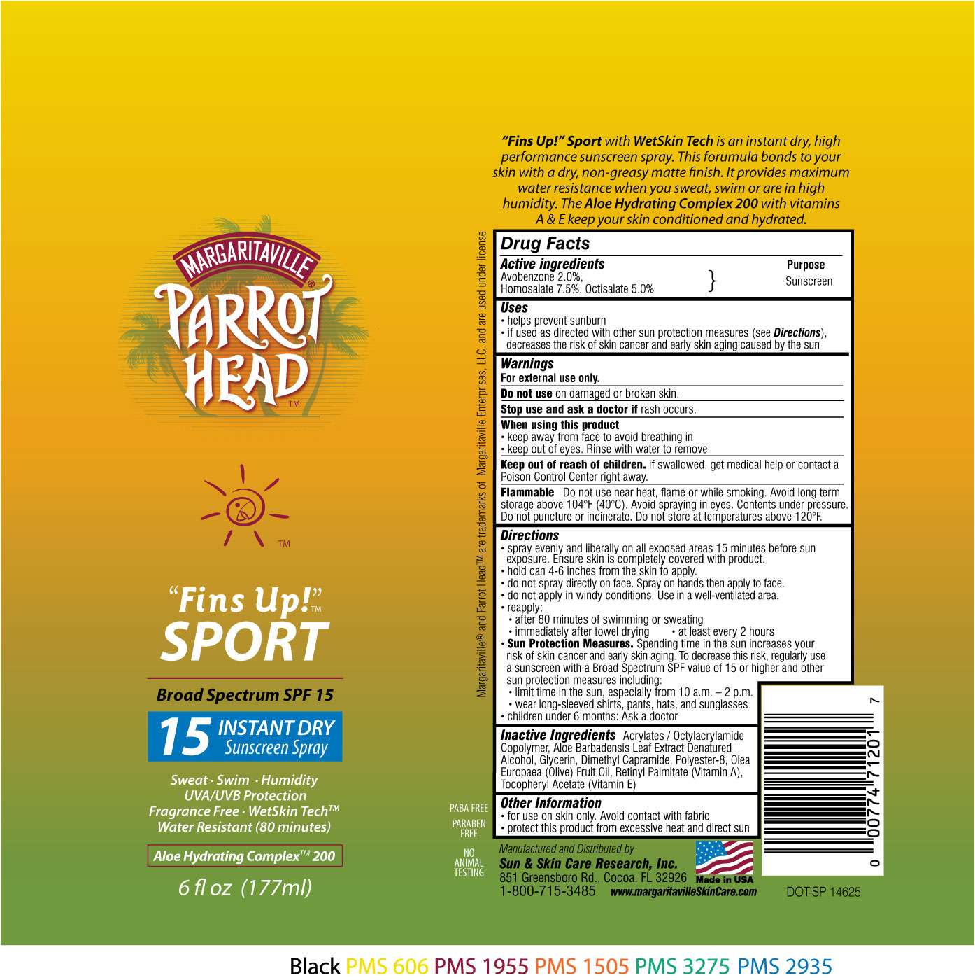 Parrot Head Fins Up Sport 15 Mist Sunscreen