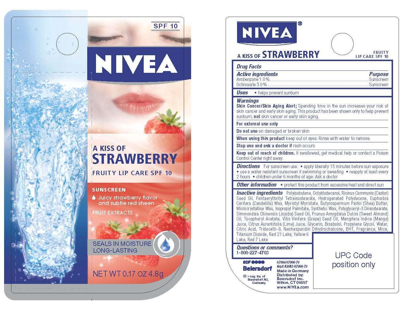 Nivea A Kiss of Strawberry Fruity Lip Care