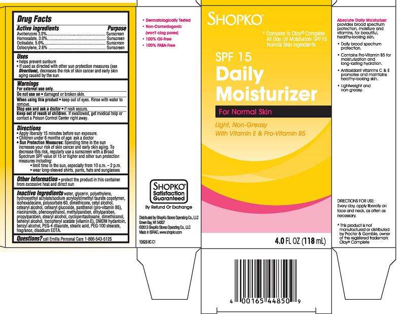 ShopKo Absolute Daily Moisturizing Broad Spectrum SPF15 Sunscreen