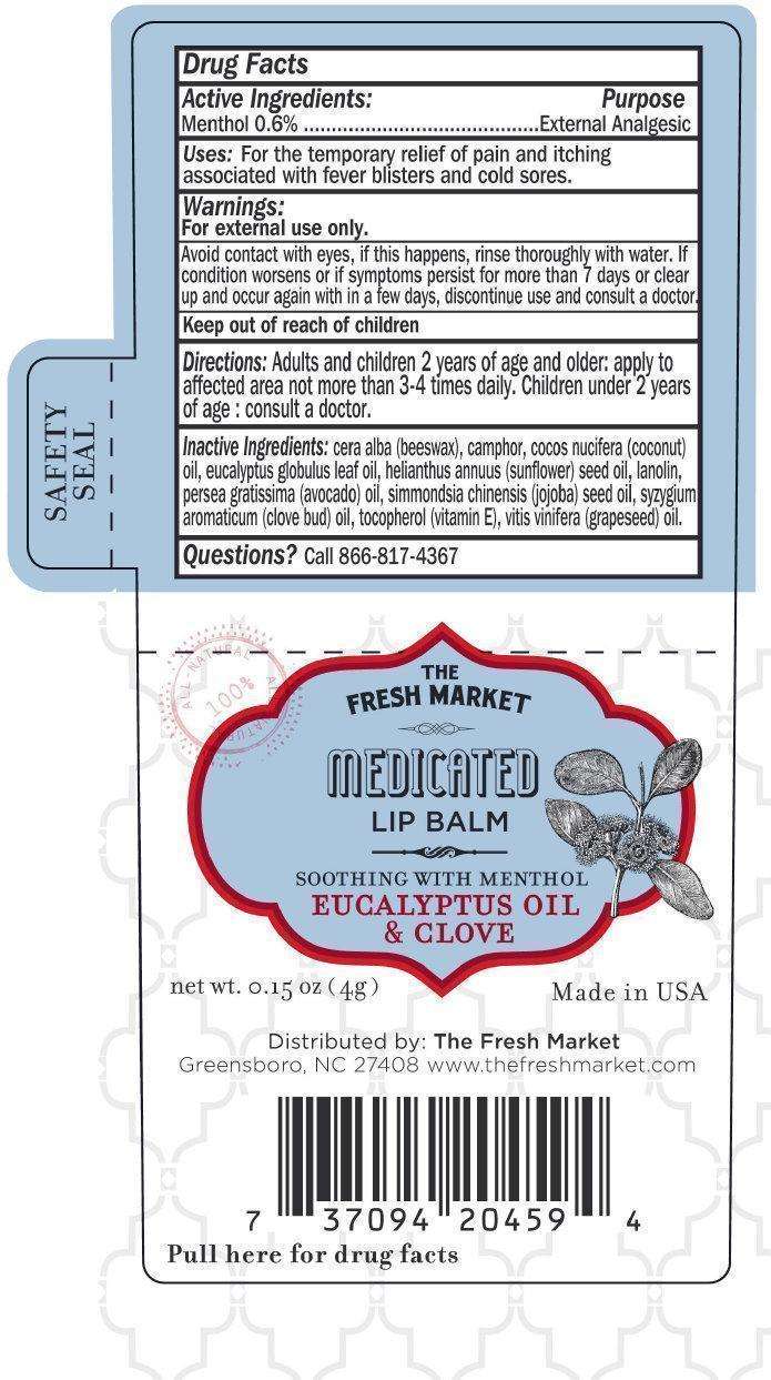 The Fresh Market Medicated Lip Balm Soothing With Menthol Eucalyptus Oil And Clove