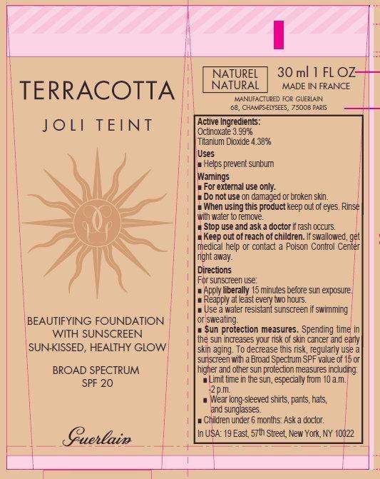 TERRACOTTA JOLI TEINT BEAUTIFYING FOUNDATION WITH SUNSCREEN SUN-KISSED, HEALTHY GLOW BROAD SPECTRUM SPF 20 NATURAL