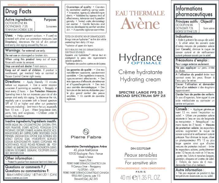 EAU THERMALE Avene Hydrance Optimale Hydrating BROAD SPECTRUM SPF 25