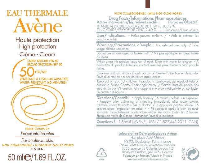 EAU THERMALE Avene High Protection Mineral BROAD SPECTRUM SPF 50