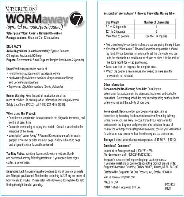 Vetscription Worm Away 7 For Puppies and Small Dogs (6 lbs. to 25 lbs.)