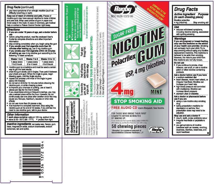 Rugby Nicotine Polacrilex Gum, Mint Flavor