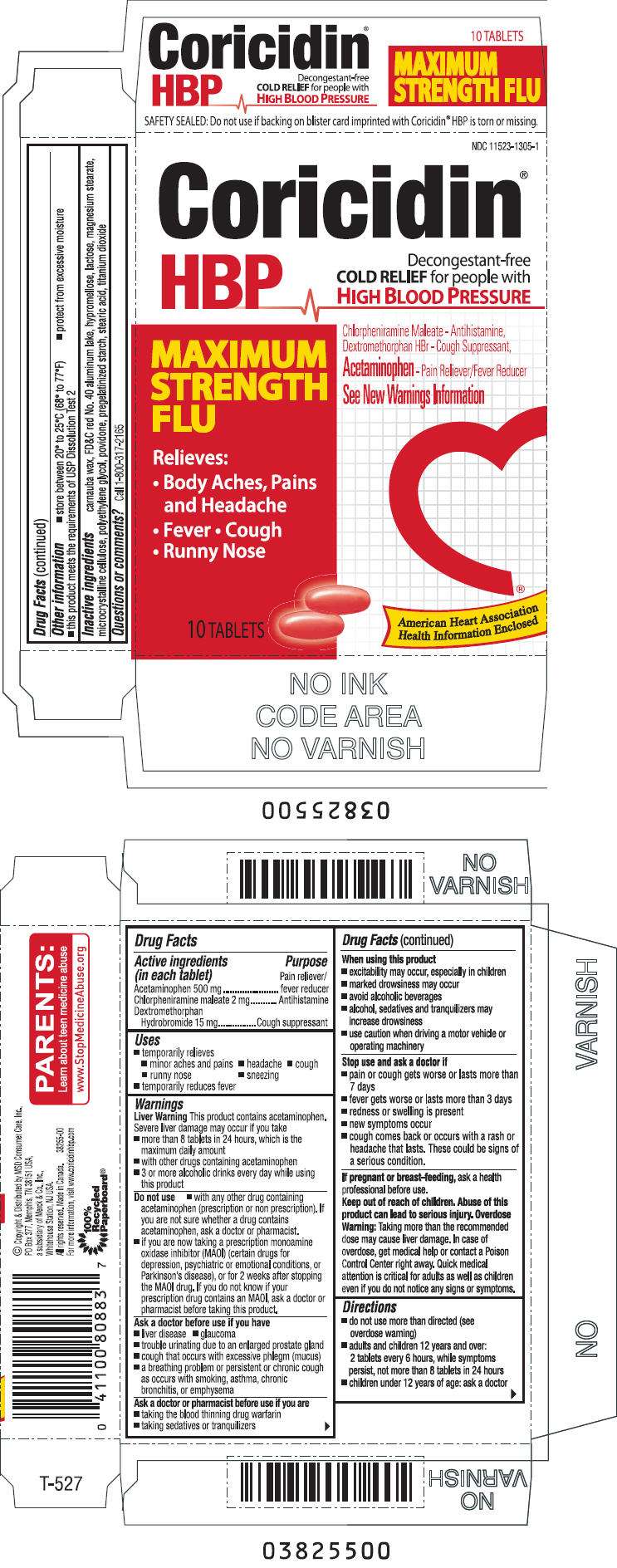 Coricidin HBP Maximum Strength Flu