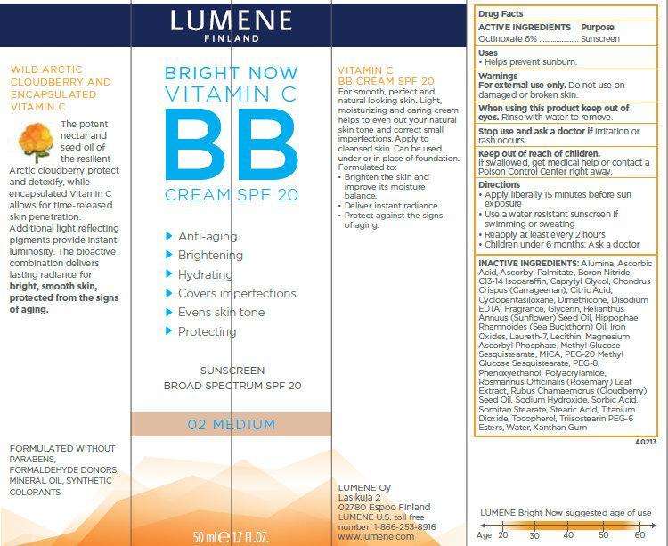 Lumene Bright Now Vitamin C BB SPF 20 Sunscreen Broad Spectrum 02 Medium