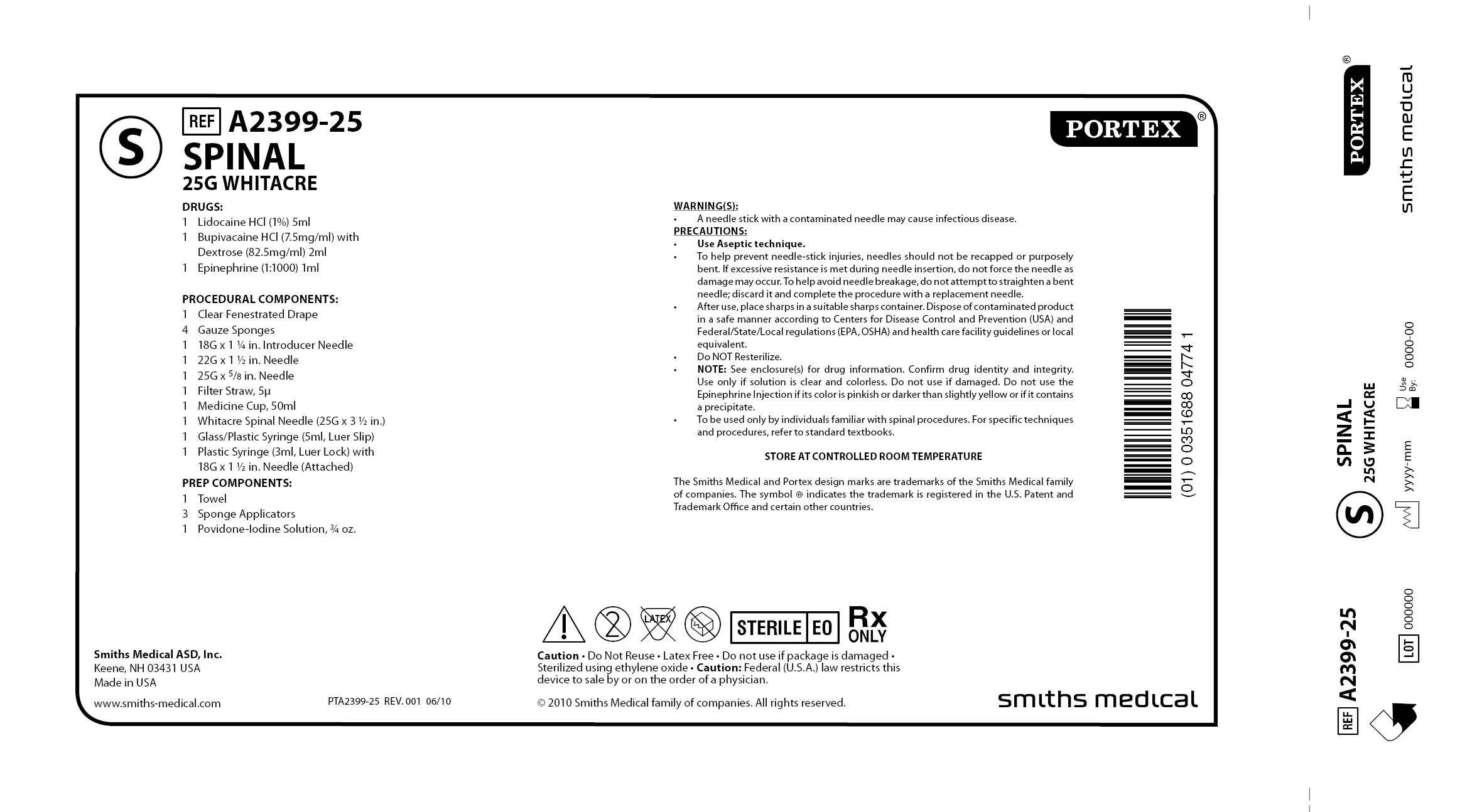 A2399-25 SPINAL 25G WHITACRE