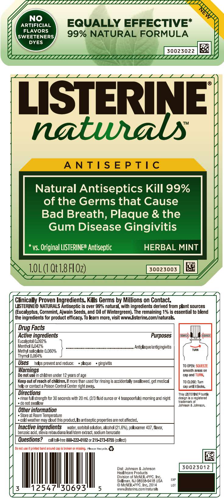 Listerine Naturals Antiseptic - Herbal Mint