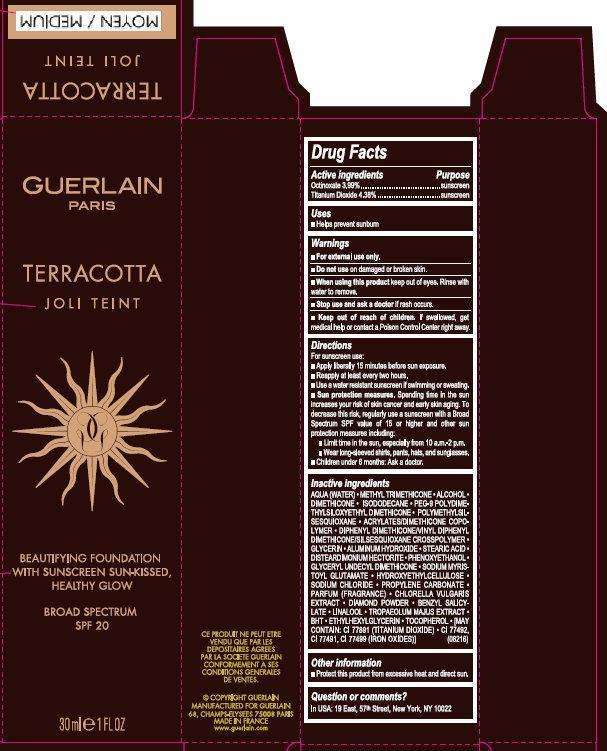 TERRACOTTA JOLI TEINT BEAUTIFYING FOUNDATION WITH SUNSCREEN SUN-KISSED, HEALTHY GLOW BROAD SPECTRUM SPF 20 MEDIUM