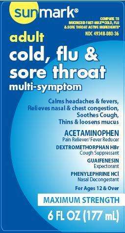 adult cold, flu and sore throat