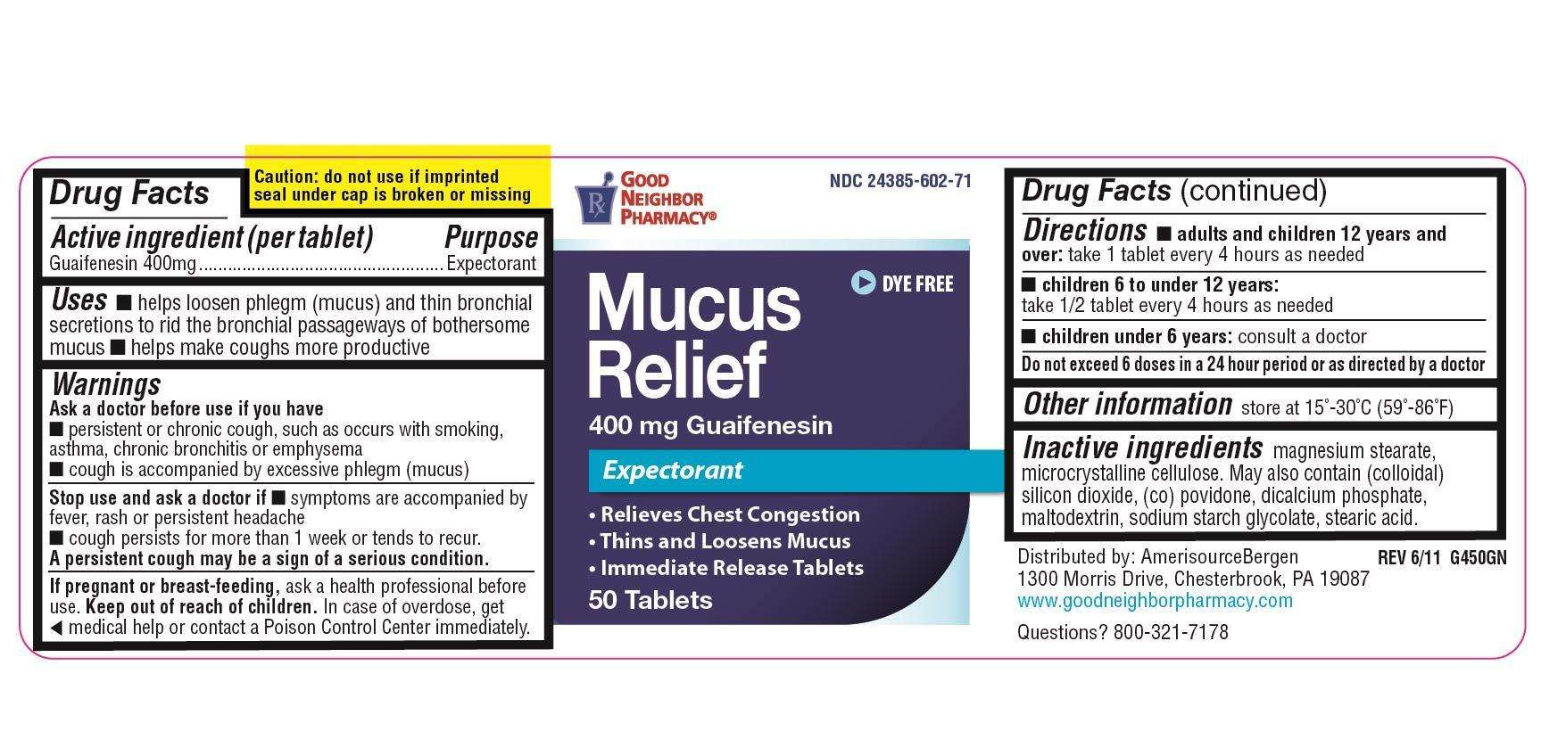Good Neighbor Pharmacy Mucus Relief
