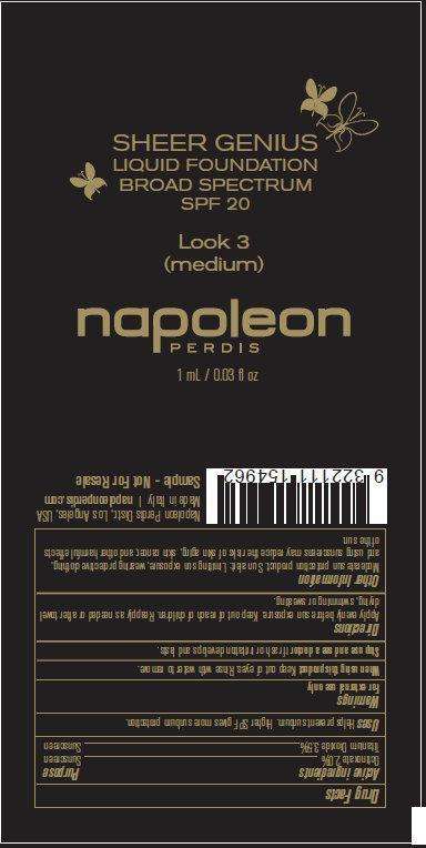 napoleon PERDIS SHEER GENIUS LIQUID FOUNDATION BROAD SPECTRUM SPF 20 Look 3