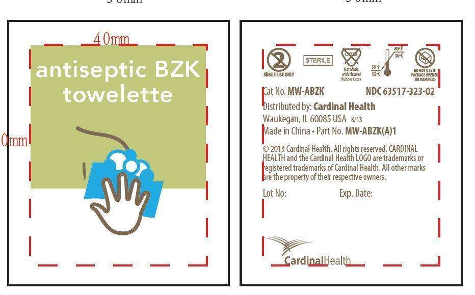 CardinalHealth antiseptic BZK towelettes