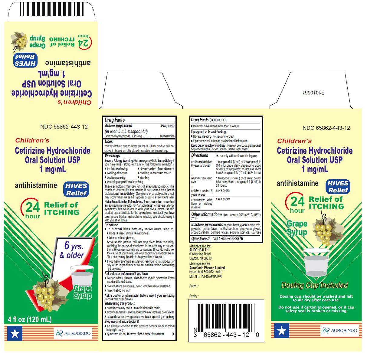 Childrens Cetirizine Hydrochloride Hives Relief