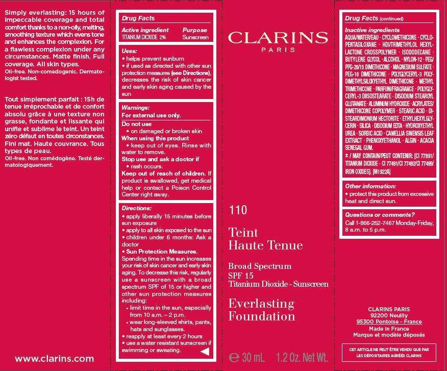CLARINS Broad Spectrum SPF 15 Everlasting Foundation Tint 110