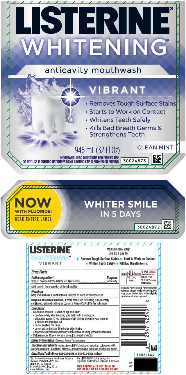 Listerine Whitening Anticavity Vibrant - Clean Mint