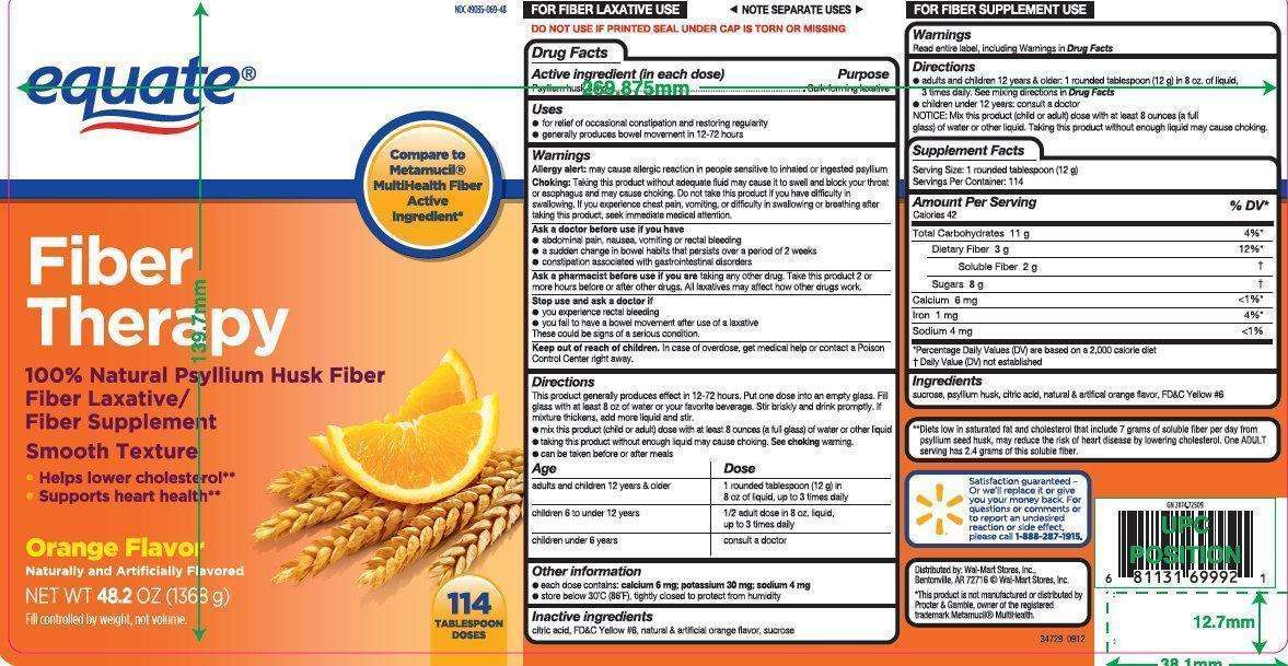 equate Fiber Therapy Smooth Texture Orange Flavor