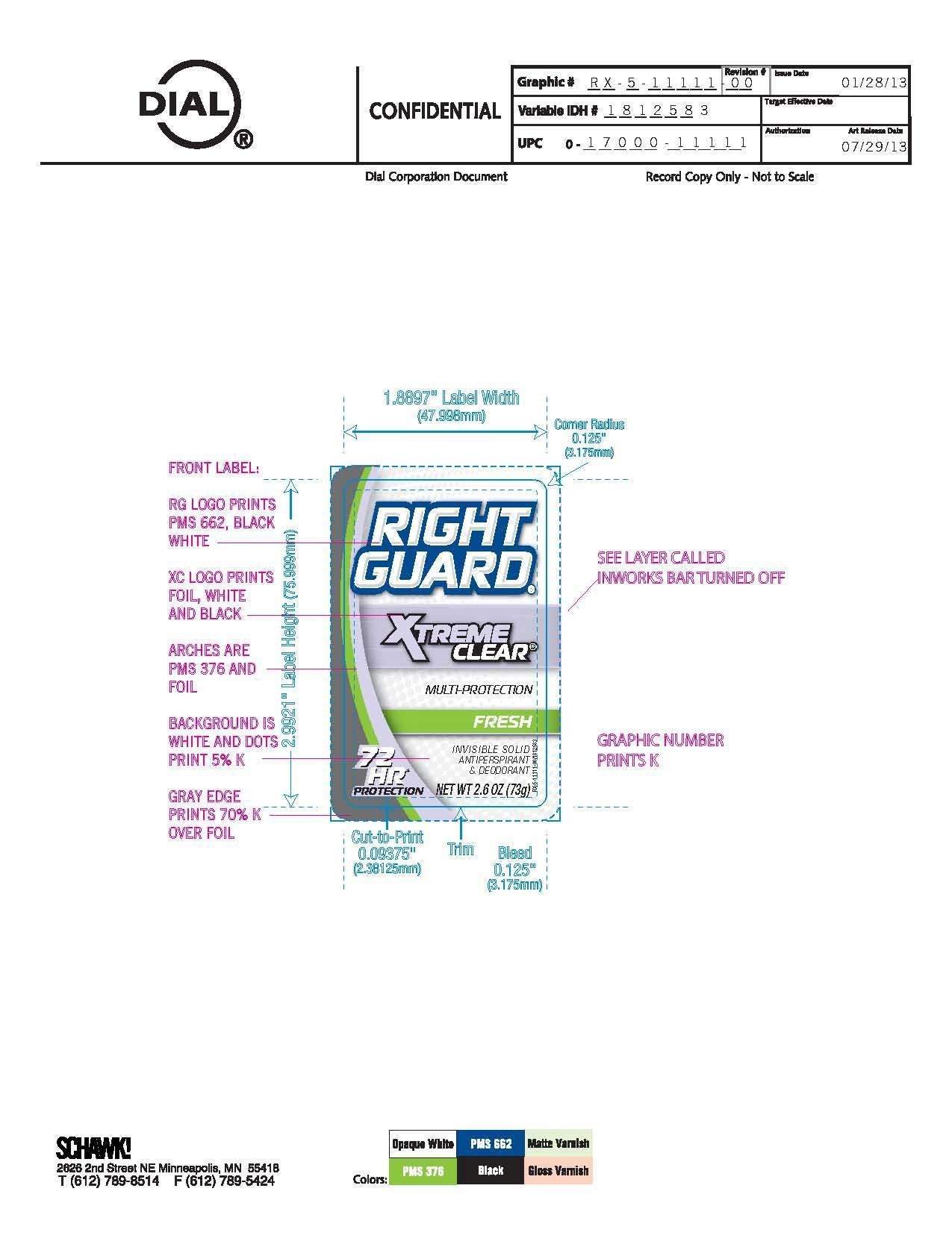 Right Guard Xtreme Clear