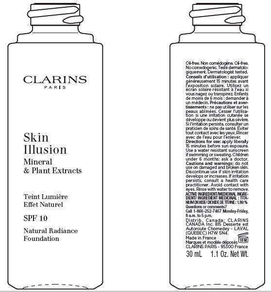 CLARINS Skin Illusion SPF 10 Natural Radiance Foundation Tint 104