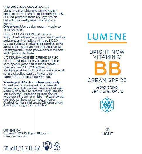 Lumene Bright Now Vitamin C BB SPF 20 Sunscreen Broad Spectrum 01 Light