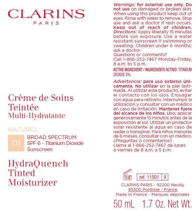 CLARINS HydraQuench Tinted Moisturizer Broad Spectrum SPF 6 01 NATUREL