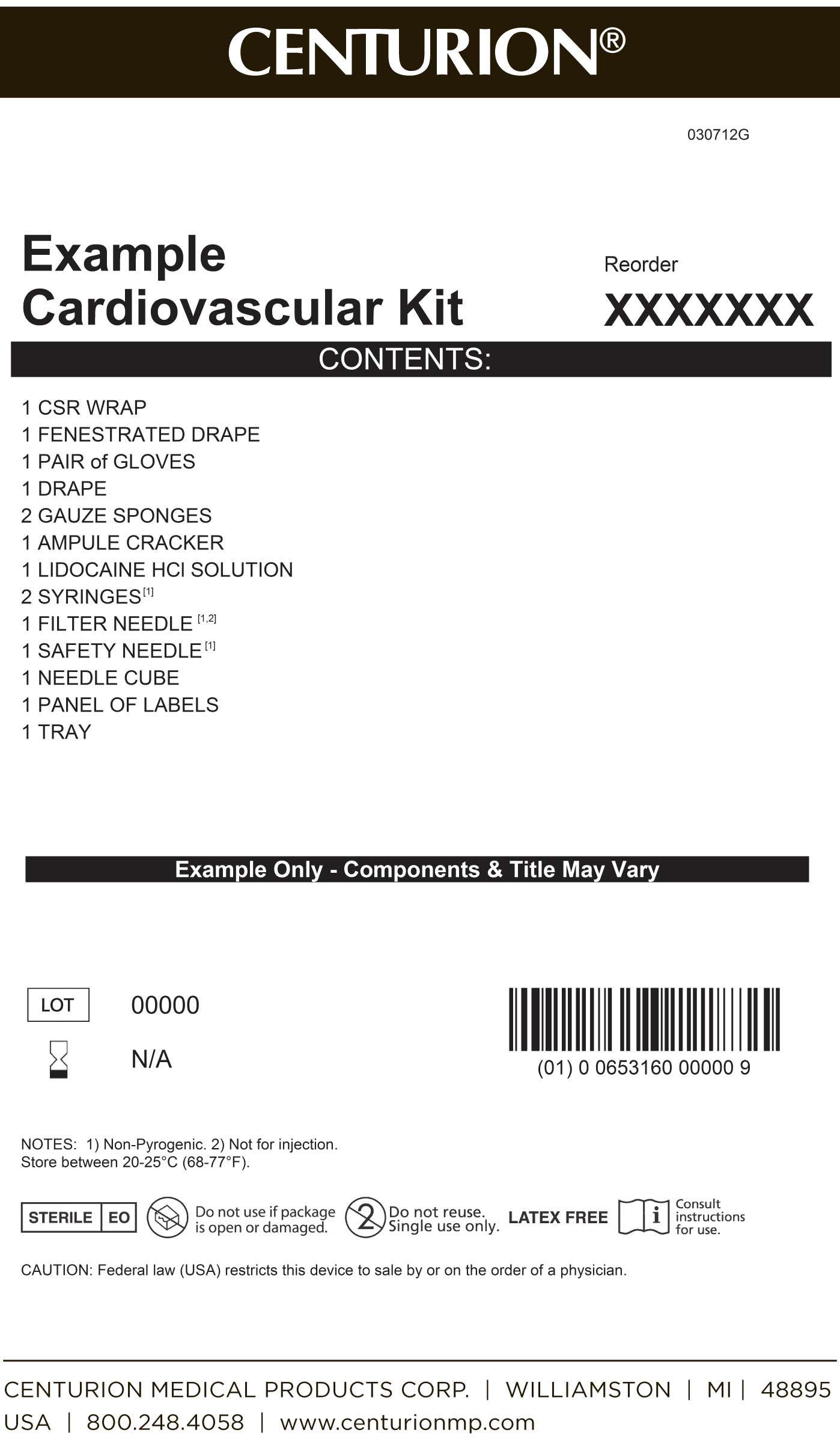 Cardiovascular Procedure Kit