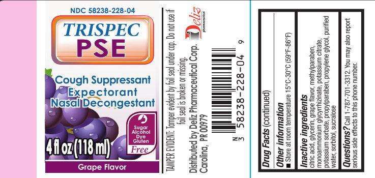 TRISPEC PSE Cough Suppressant Expectorant Nasal Decongestant GRAPE Flavor