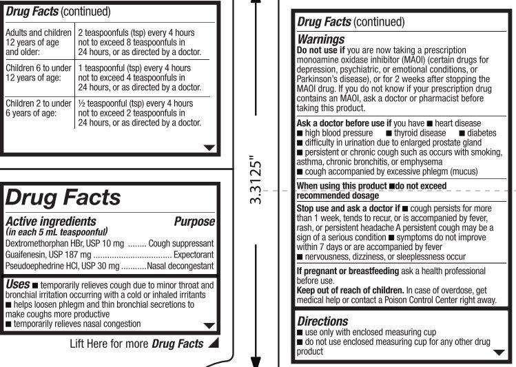 TRISPEC PSE Cough Suppressant Expectorant Nasal Decongestant GRAPE Flavor