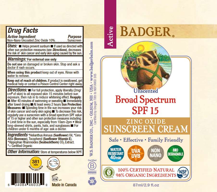 Badger Unscented SPF 15 Sunscreen