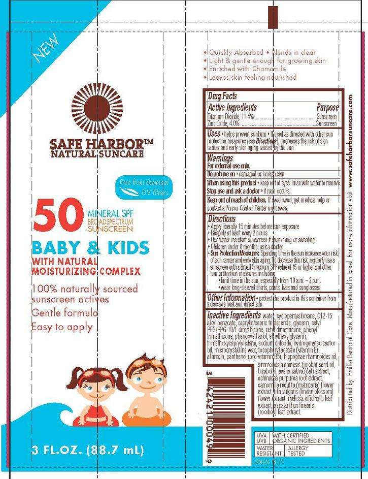 Safe Harbor - Natural Sunscreen - Baby and Kids SPF50 Broad Spectrum Sunscreen