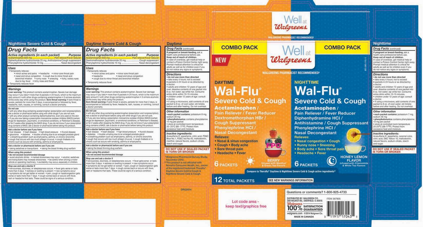 Walgreens Daytime Nighttime Wal-Flu Severe Cold and Cough Kit