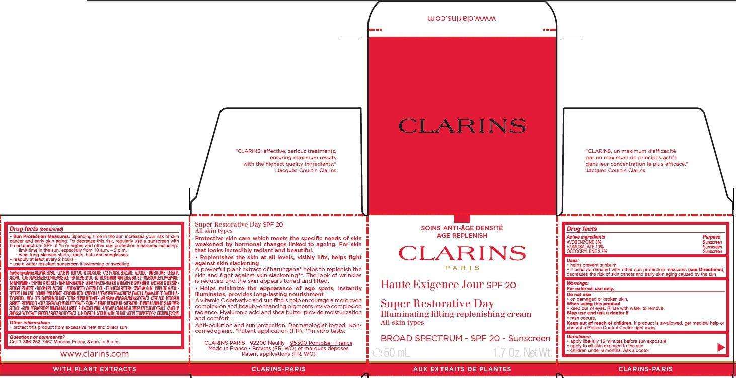 CLARINS Super Restorative Day Illuminating lifting replenishing BROAD SPECTRUM - SPF 20 - Sunscreen