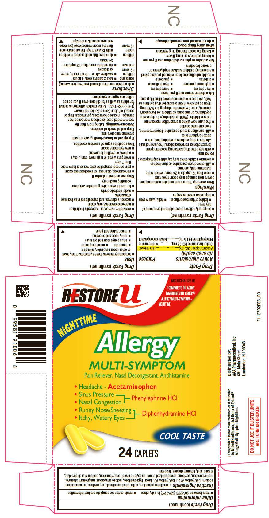 Acetaminophen, Diphenhydramine Hydrochloride, Phenylephrine Hydrochloride