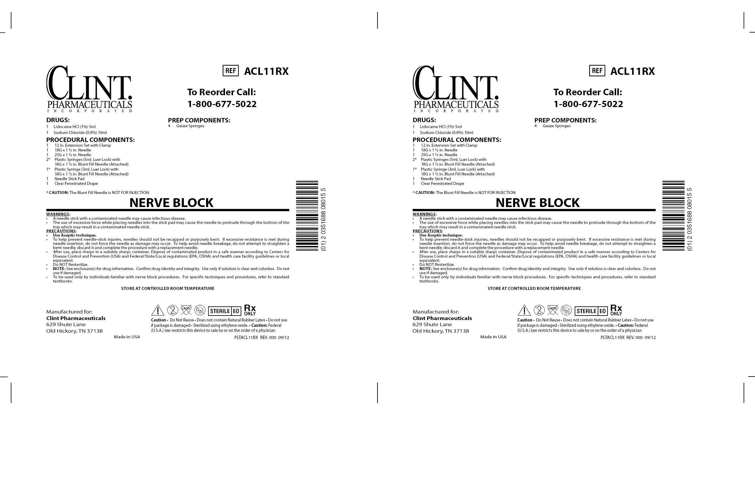 ACL11RX NERVE BLOCK