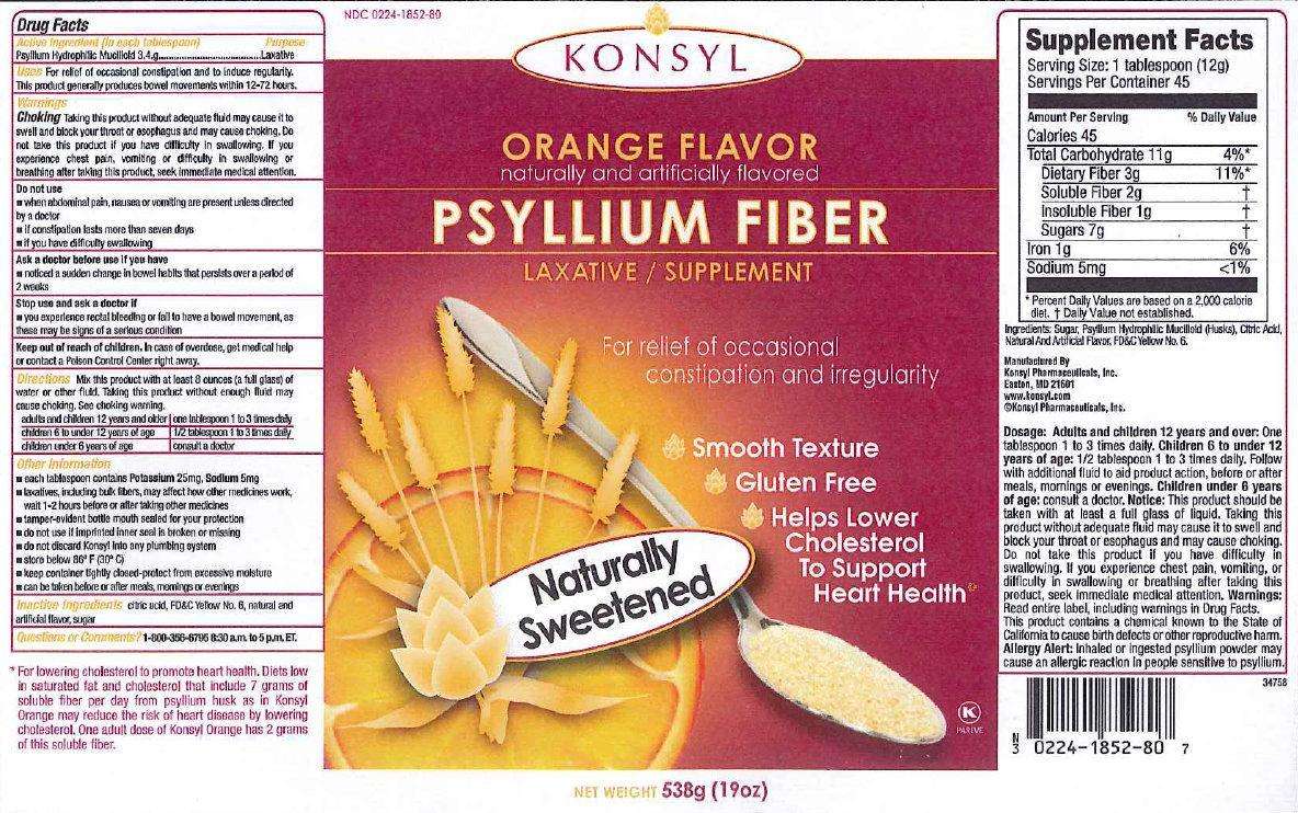 Konsyl Orange Flavor Psyllium Fiber - Smooth Texture