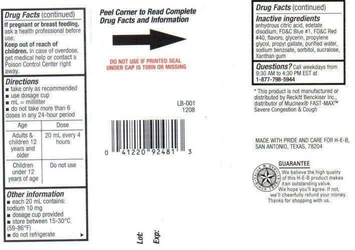 H E B MAX SEVERE CONGESTION and COUGH