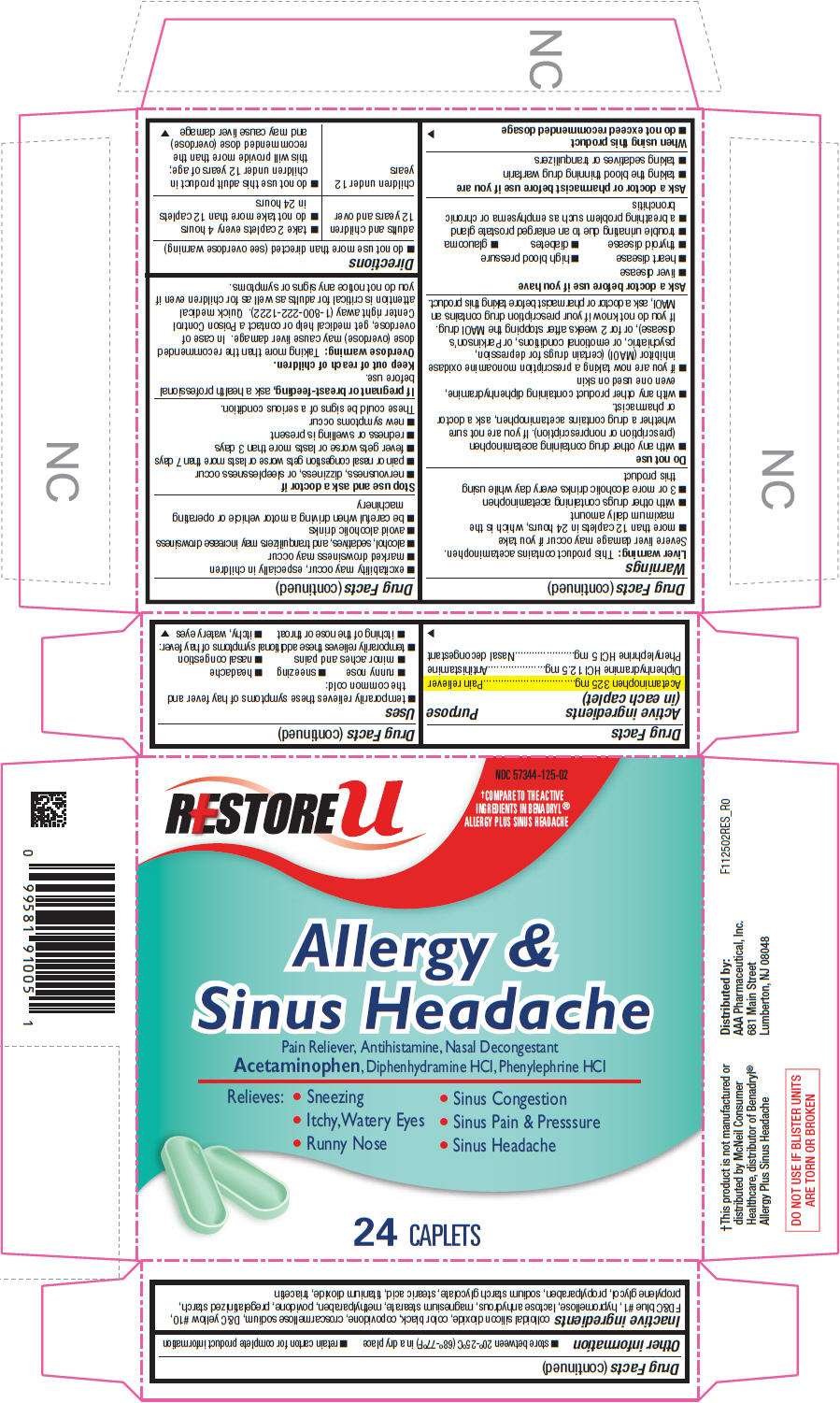 Acetaminophen, Diphenhydramine Hydrochloride, Phenylephrine Hydrochloride