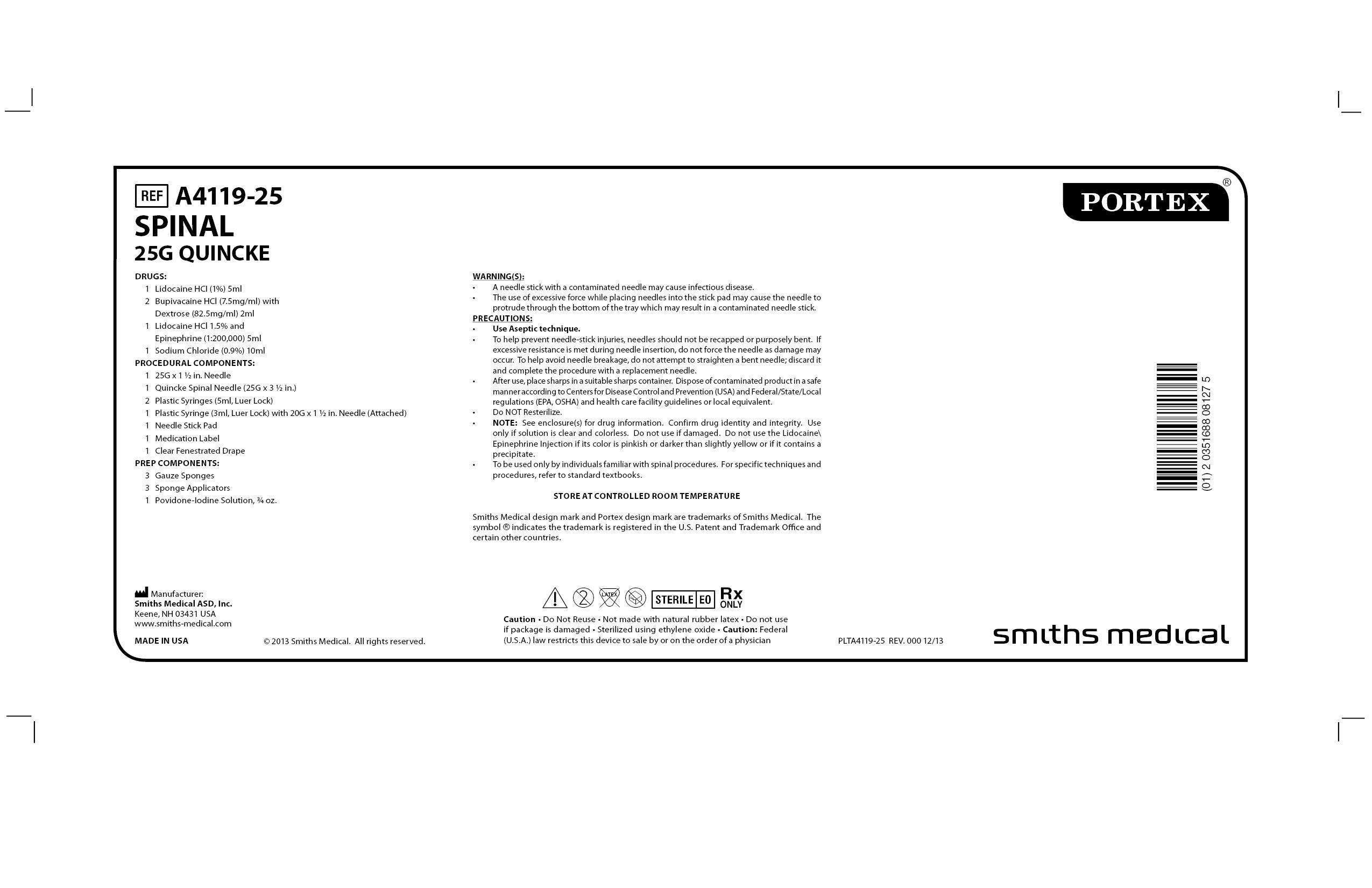 A4119-25 SPINAL 25G QUINCKE