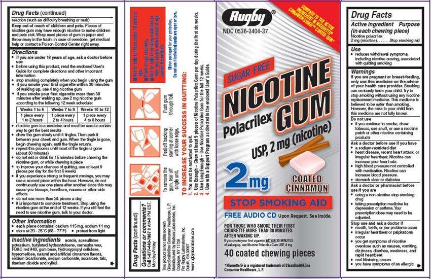 Rugby Nicotine Polacrilex Gum, Coated Cinnamon Flavor