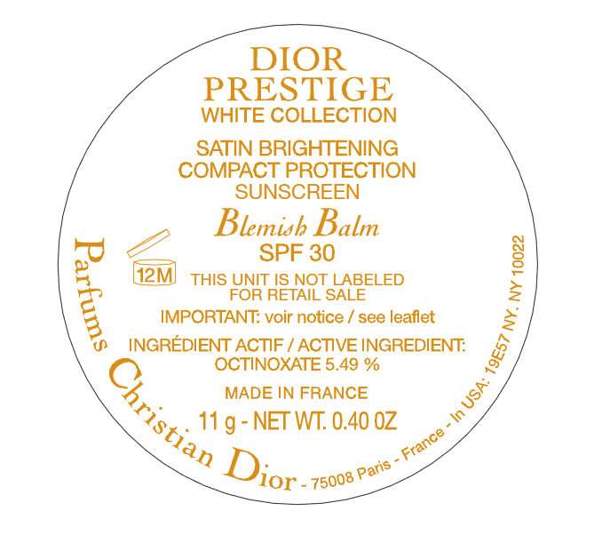 CD DIOR PRESTIGE WHITE COLLECTION SATIN BRIGTNENING COMPACT UVB PROTECTION SUNSCREEEN BLEMISH BALM SPF 30