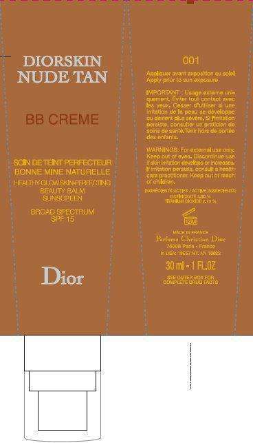 DIORSKIN NUDE TAN BB CREME HEALTHY GLOW SKIN-PERFECTING BEAUTY BALM SUNSCREEN BROAD SPECTRUM SPF15 Tint 1