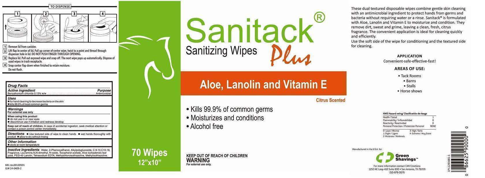 SANITACK SANITIZING WIPES PLUS