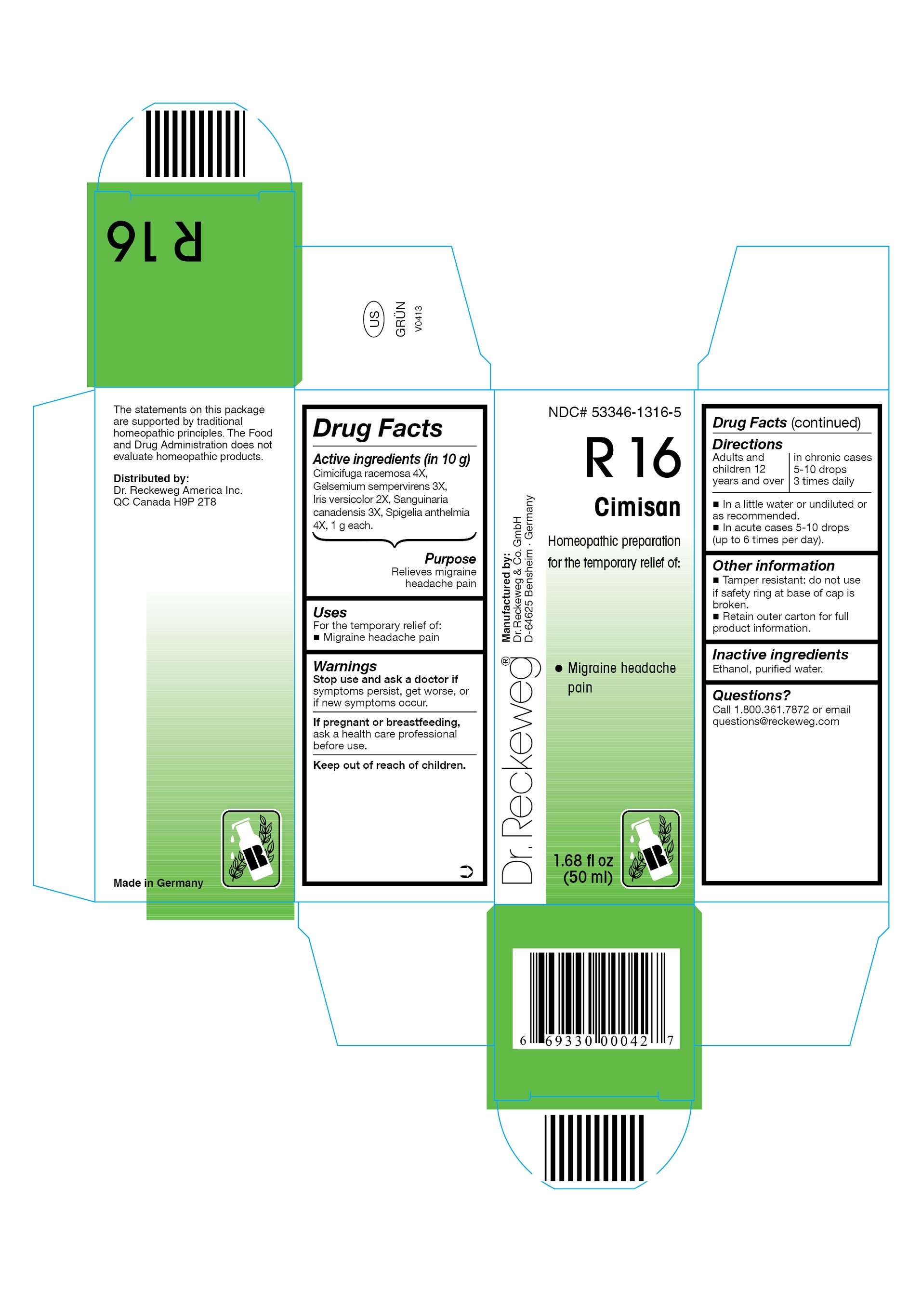 DR. RECKEWEG R16 Cimisan