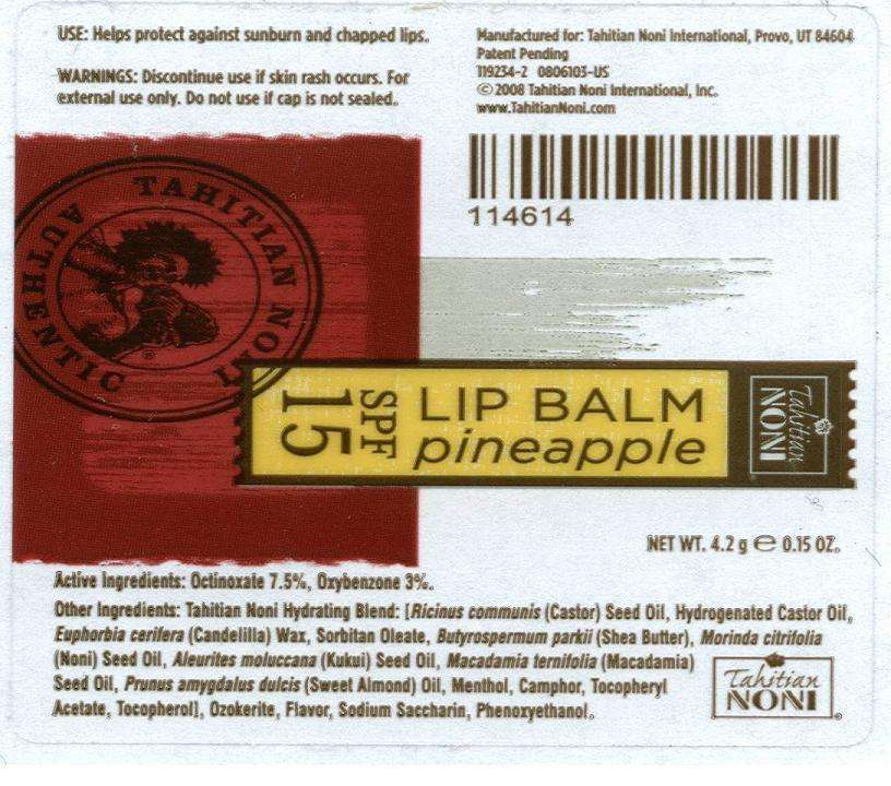 Tahitian Noni Lip Balm Pineapple