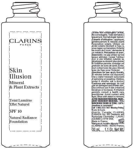 CLARINS Skin Illusion SPF 10 Natural Radiance Foundation Tint 116.5